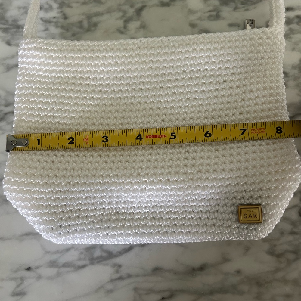 The Sak White Crochet Shoulder Bag with Gold Detail - Picture 8 of 9
